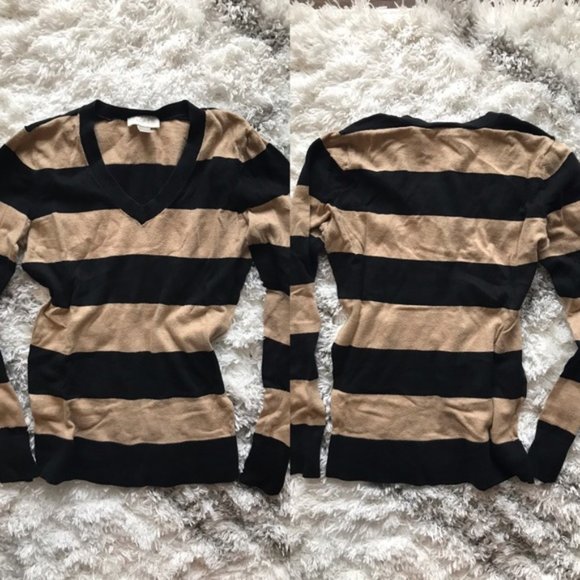 Ann Taylor LOFT Black Beige Knit Sweater - Picture 4 of 4